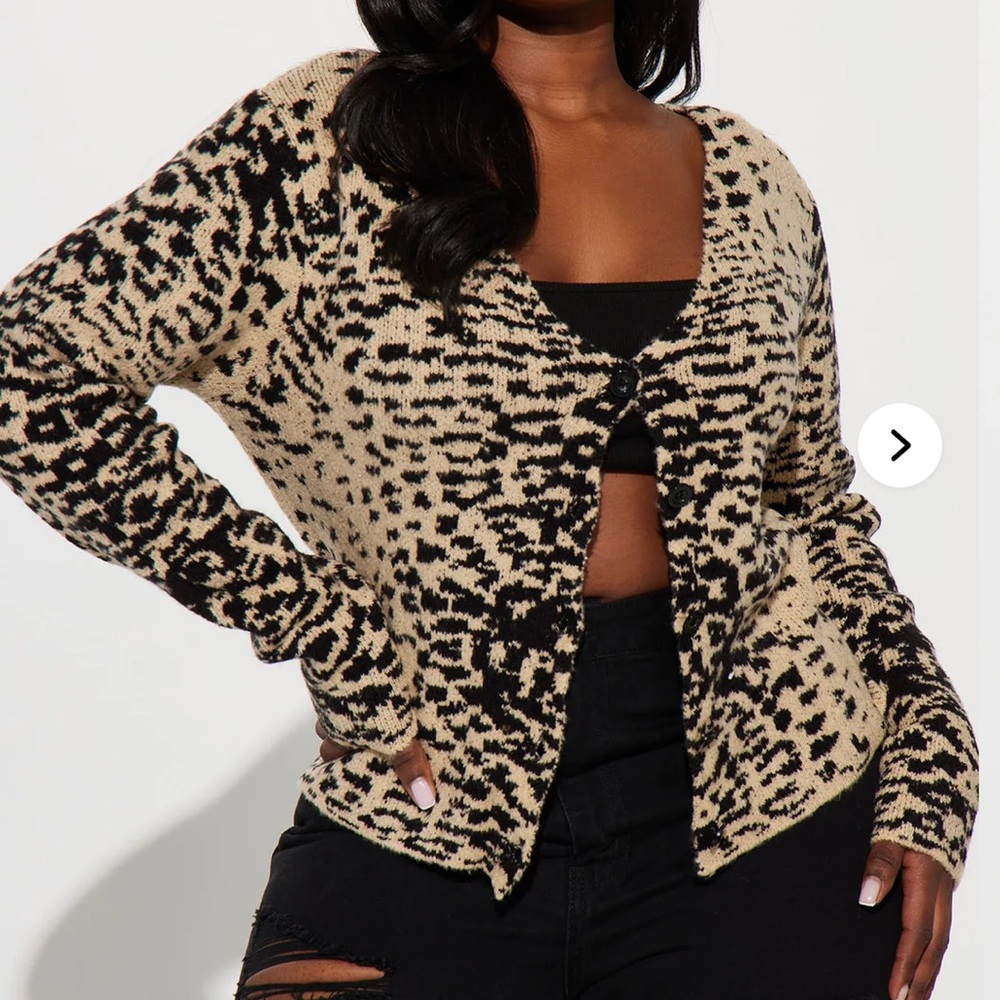 Fashion Nova Black and Tan Cardigan